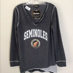 Gameday Couture Florida State Tunic M Charcoal Gray Long Sleeves V-Neck